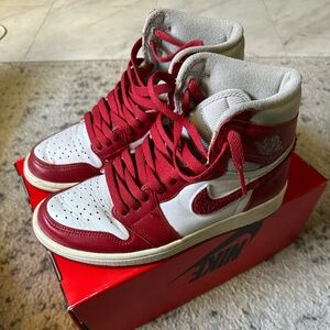 Jordan Crimson and White High-Tops